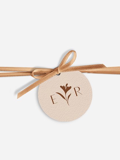 Étiquette avec ruban Élégant Monogramme