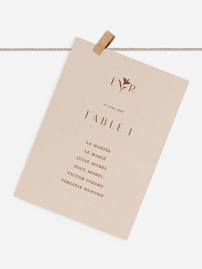 Cartons plan de table mariage Élégant Monogramme