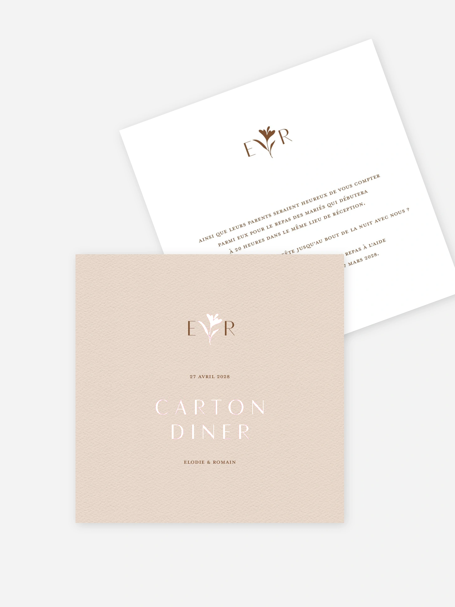 Carton d'invitation Élégant Monogramme