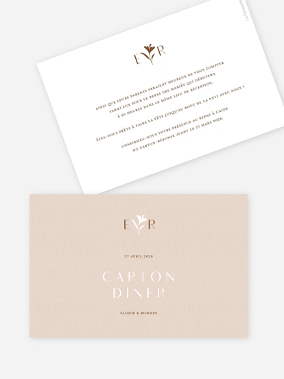 Carton d'invitation Élégant Monogramme