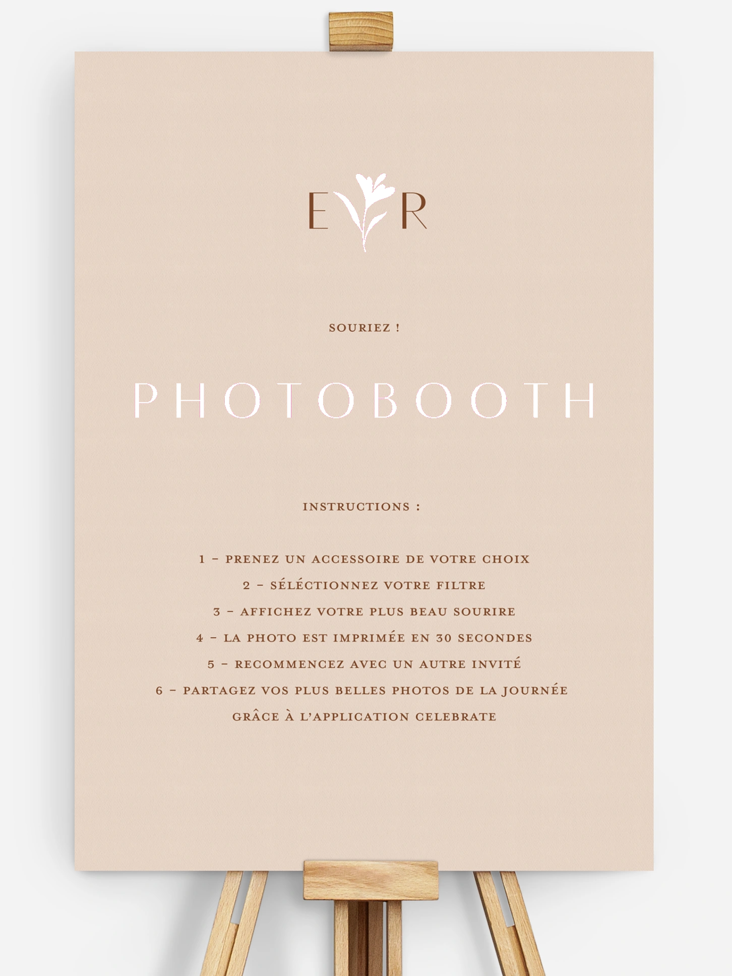 Affiche photobooth mariage Élégant Monogramme