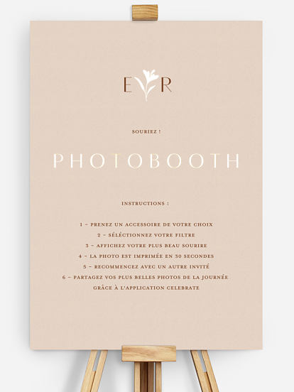 Affiche photobooth mariage Élégant Monogramme