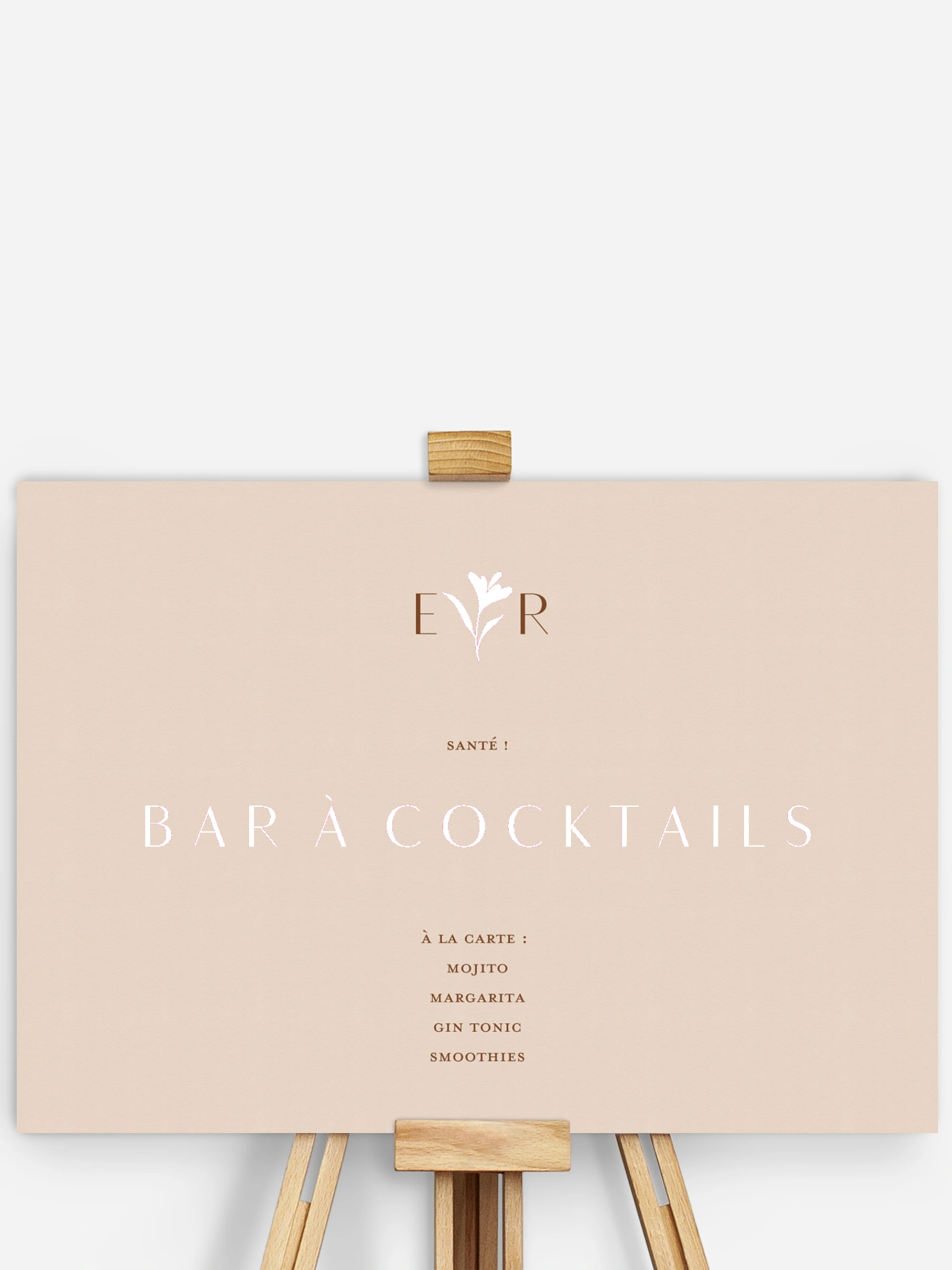 Affiche cocktail Élégant Monogramme