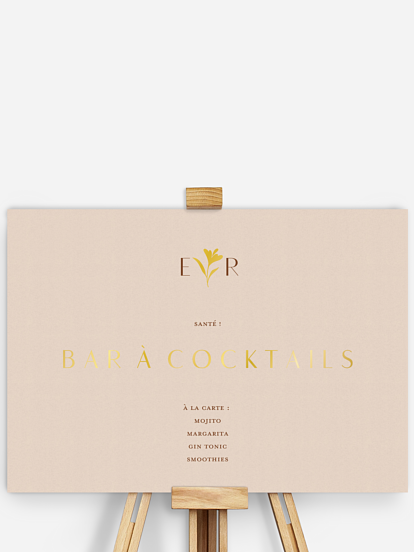 Affiche cocktail Élégant Monogramme