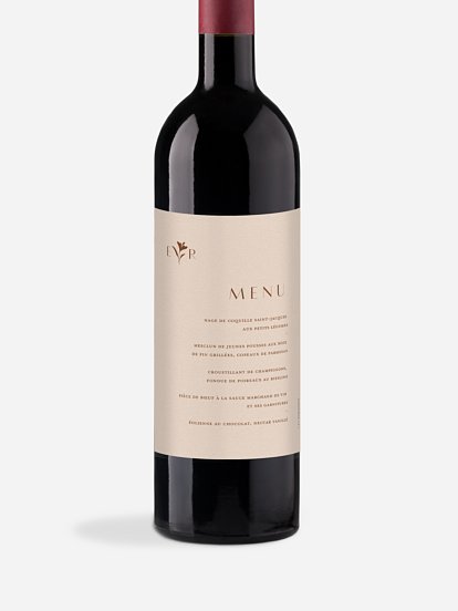 Etiquette bouteille Élégant Monogramme