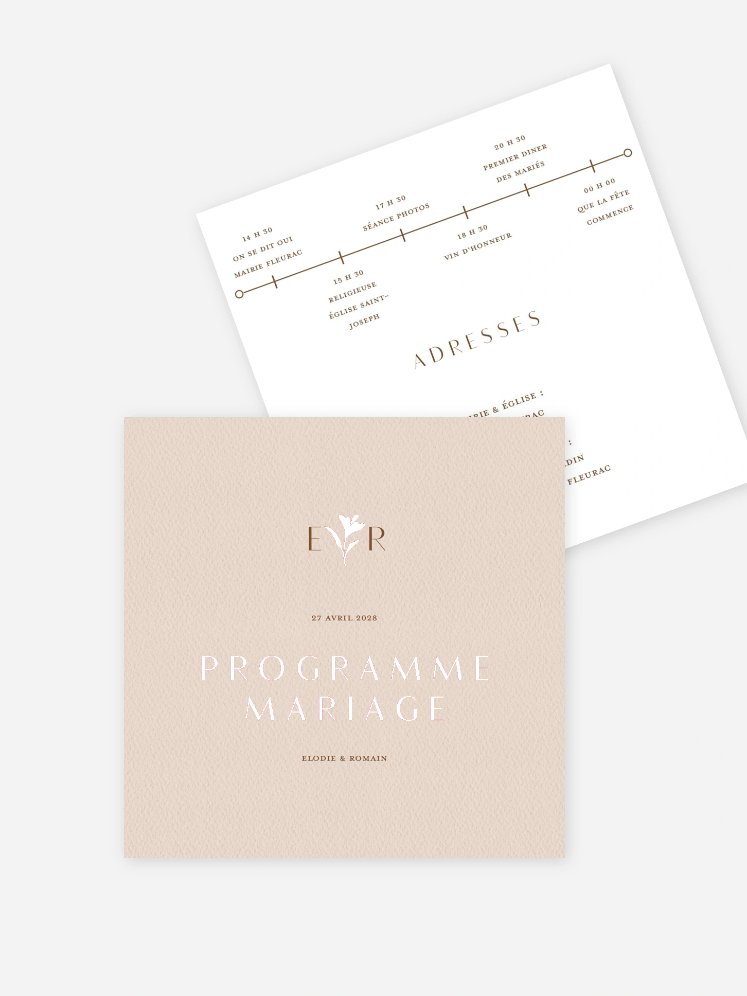 Programme mariage Élégant Monogramme