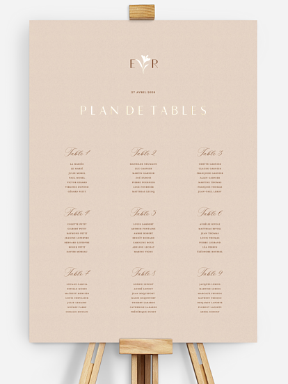 Plan de tables Élégant Monogramme