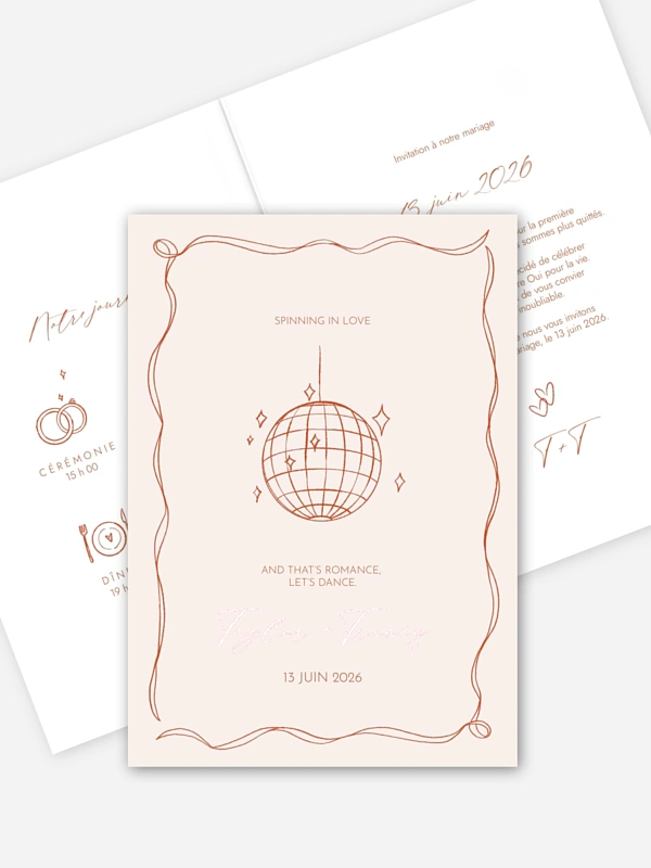 Faire-part de mariage Disco Ball
