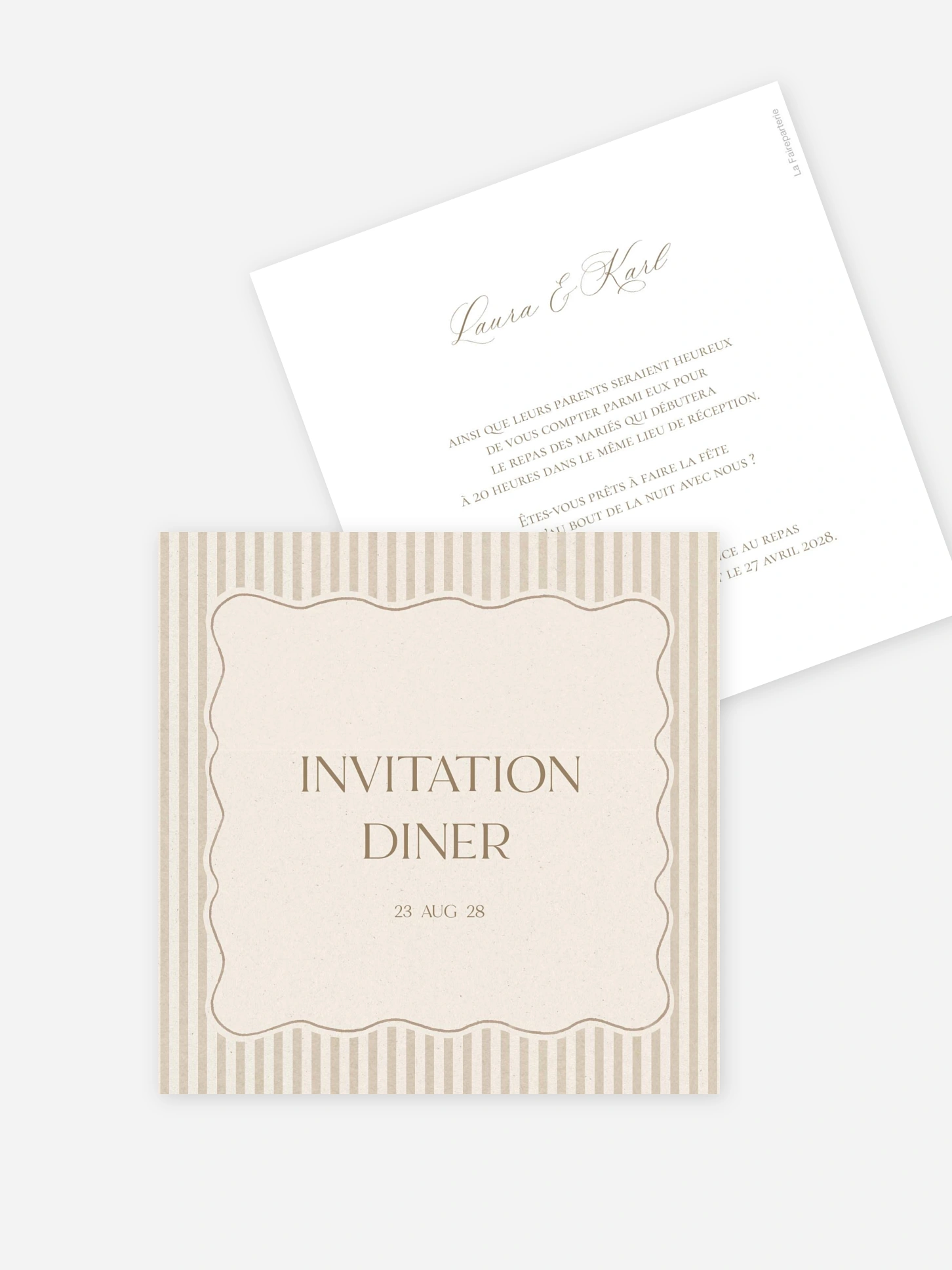 Carton d'invitation Nos serments