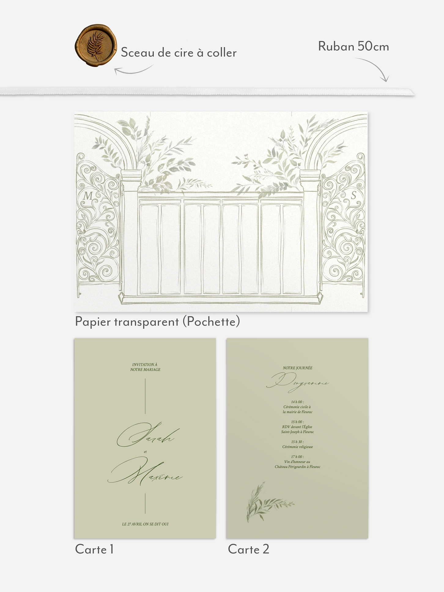 Faire-part de mariage Porte botanique