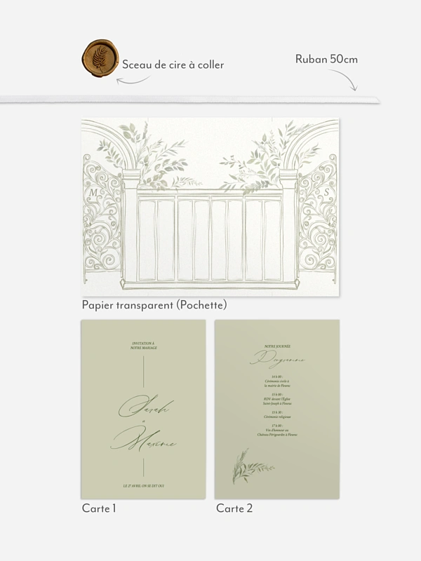 Faire-part de mariage Porte botanique