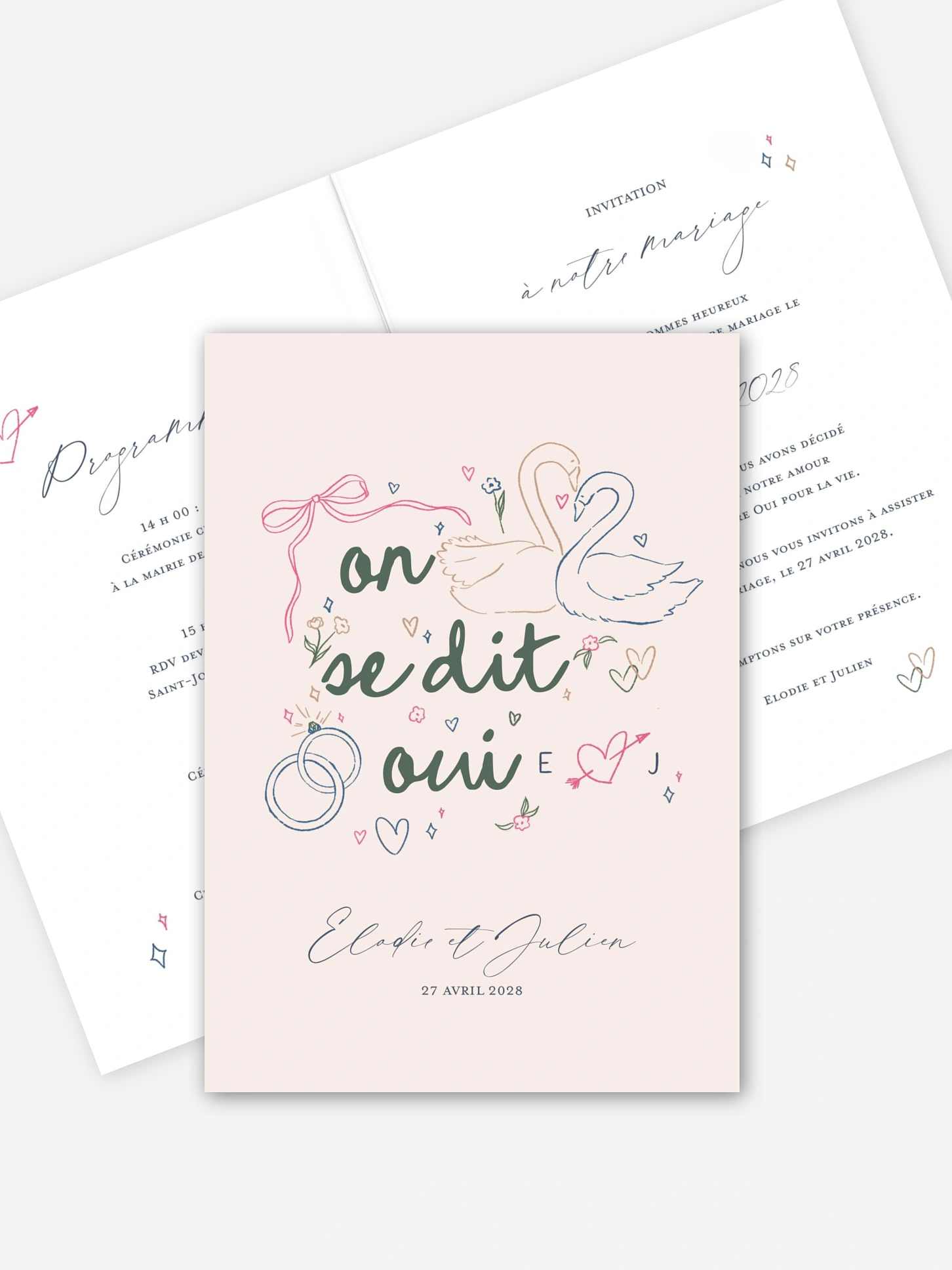 Faire-part de mariage Couple ailé