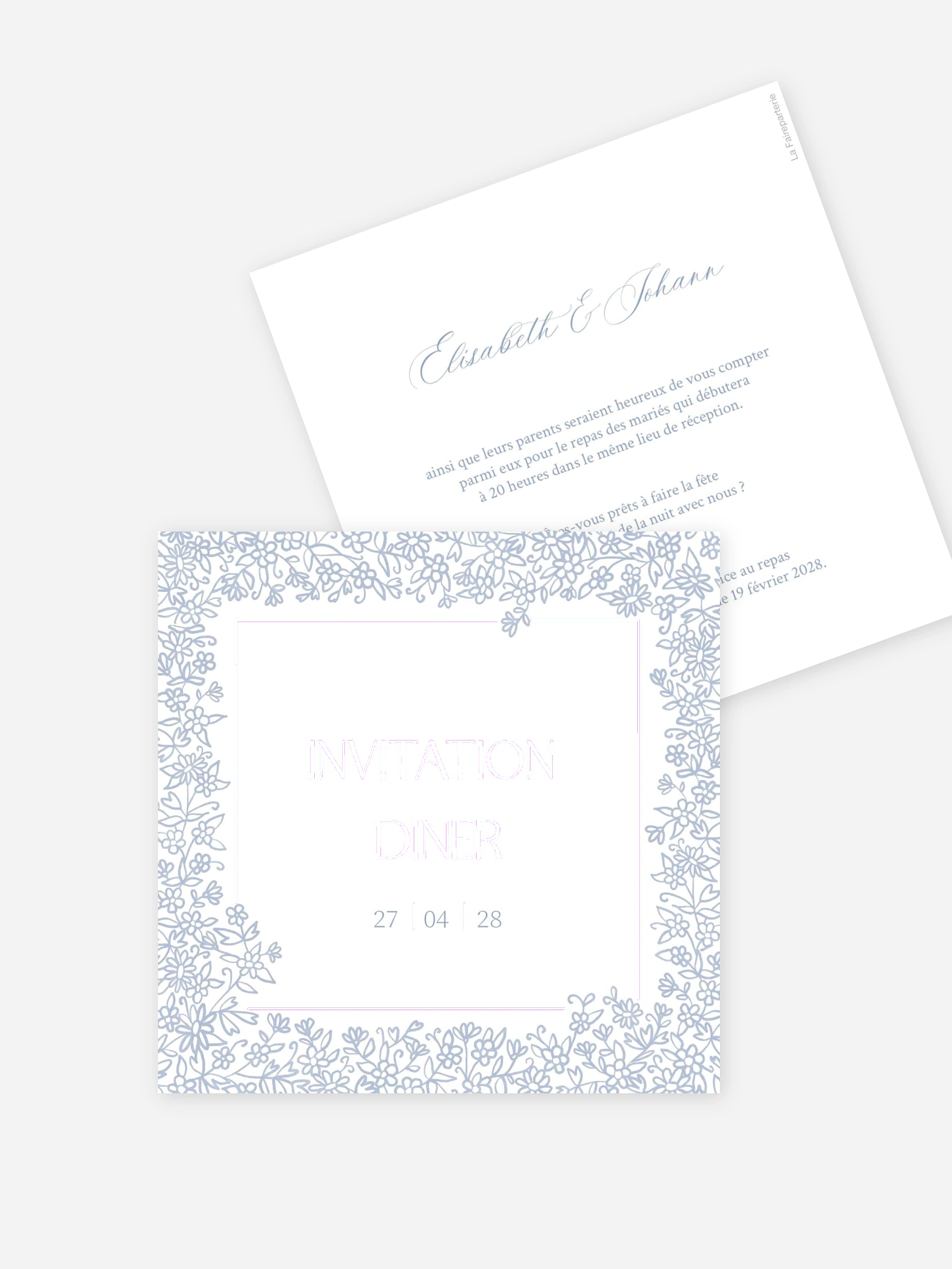 Carton d'invitation Parmi les fleurs