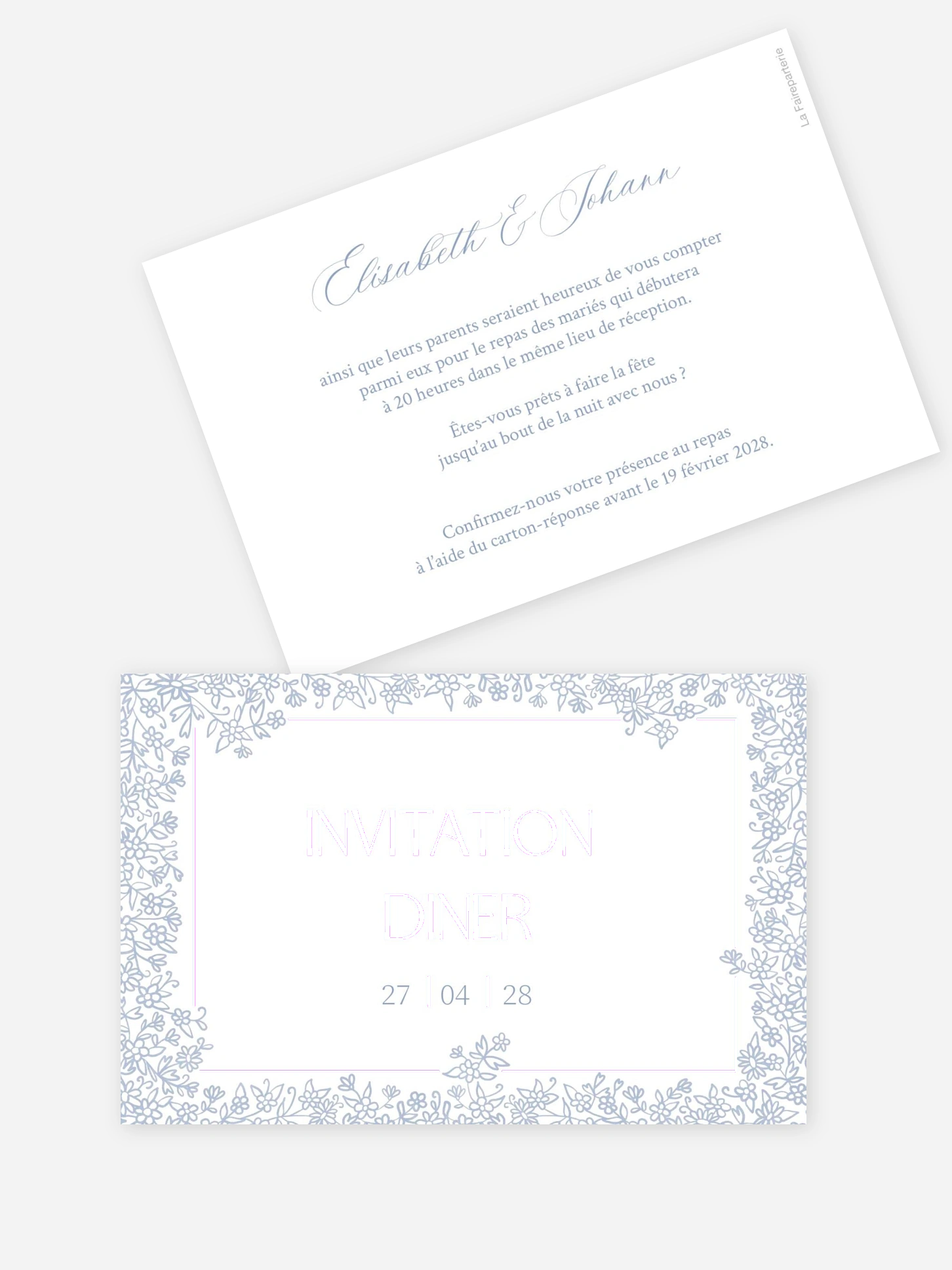 Carton d'invitation Parmi les fleurs