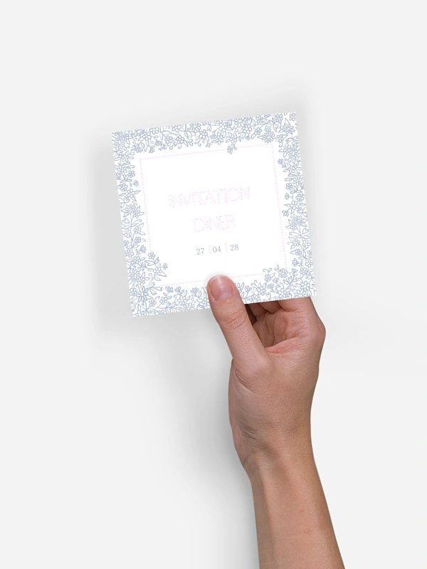 Carton d'invitation Parmi les fleurs