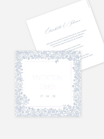 Carton d'invitation Parmi les fleurs