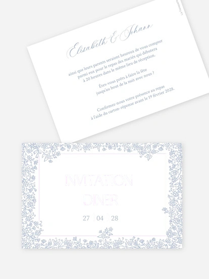 Carton d'invitation Parmi les fleurs