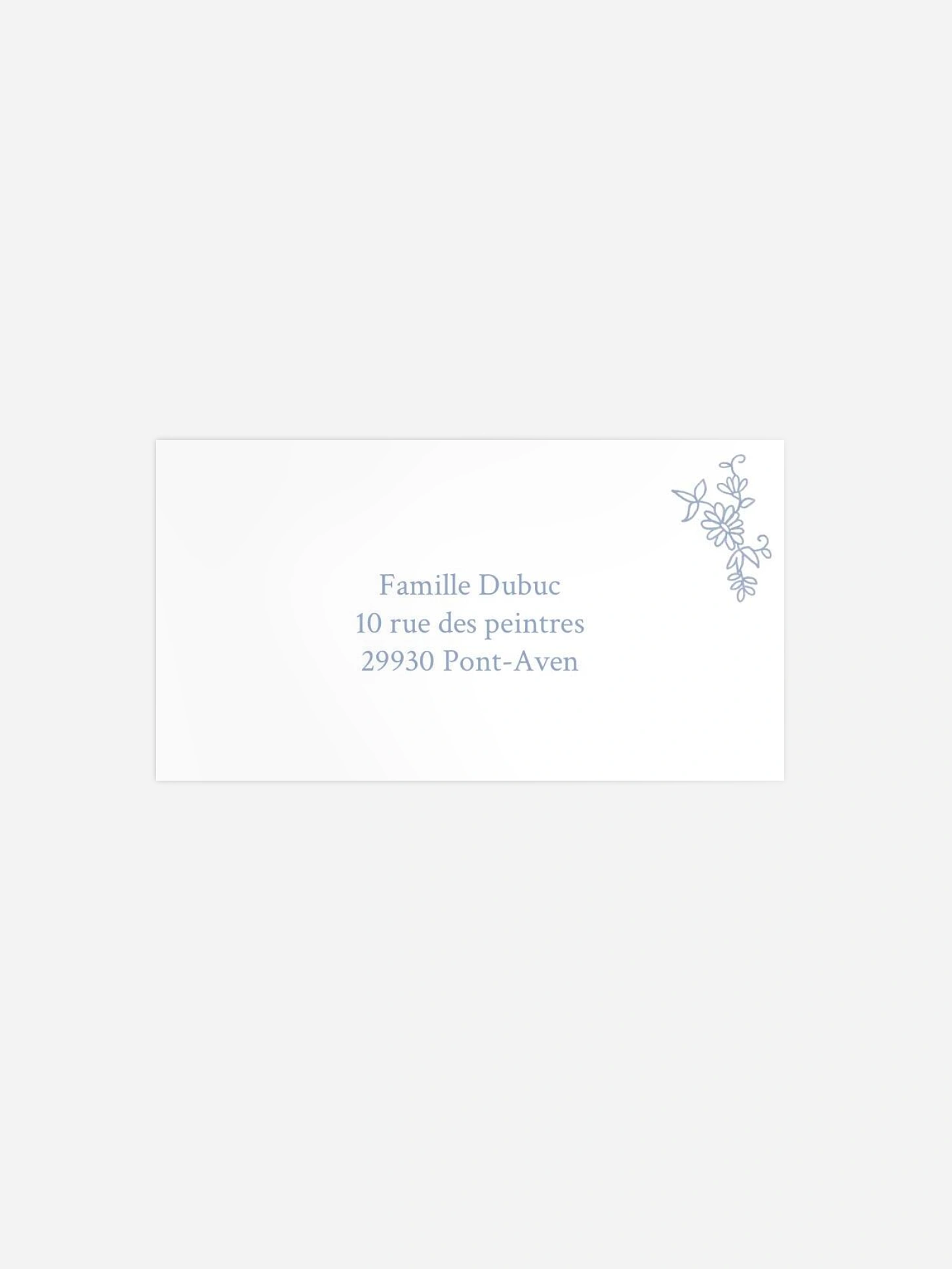 Étiquette destinataire mariage Parmi les fleurs