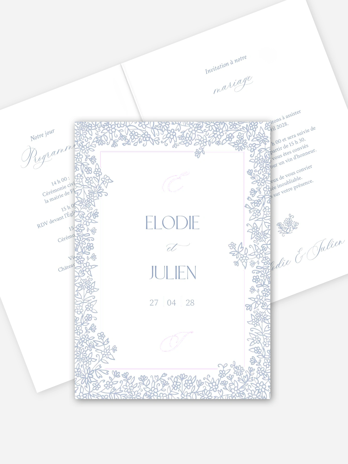 Faire-part de mariage Parmi les fleurs