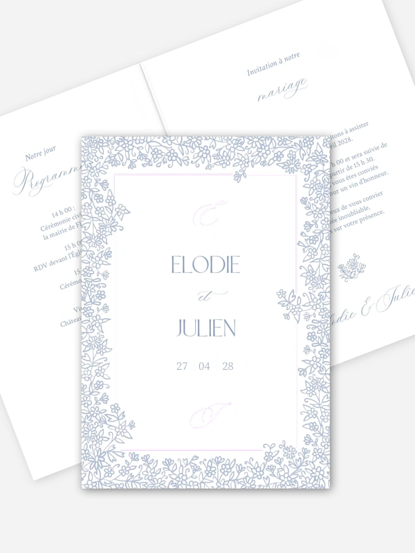 Faire-part de mariage Parmi les fleurs