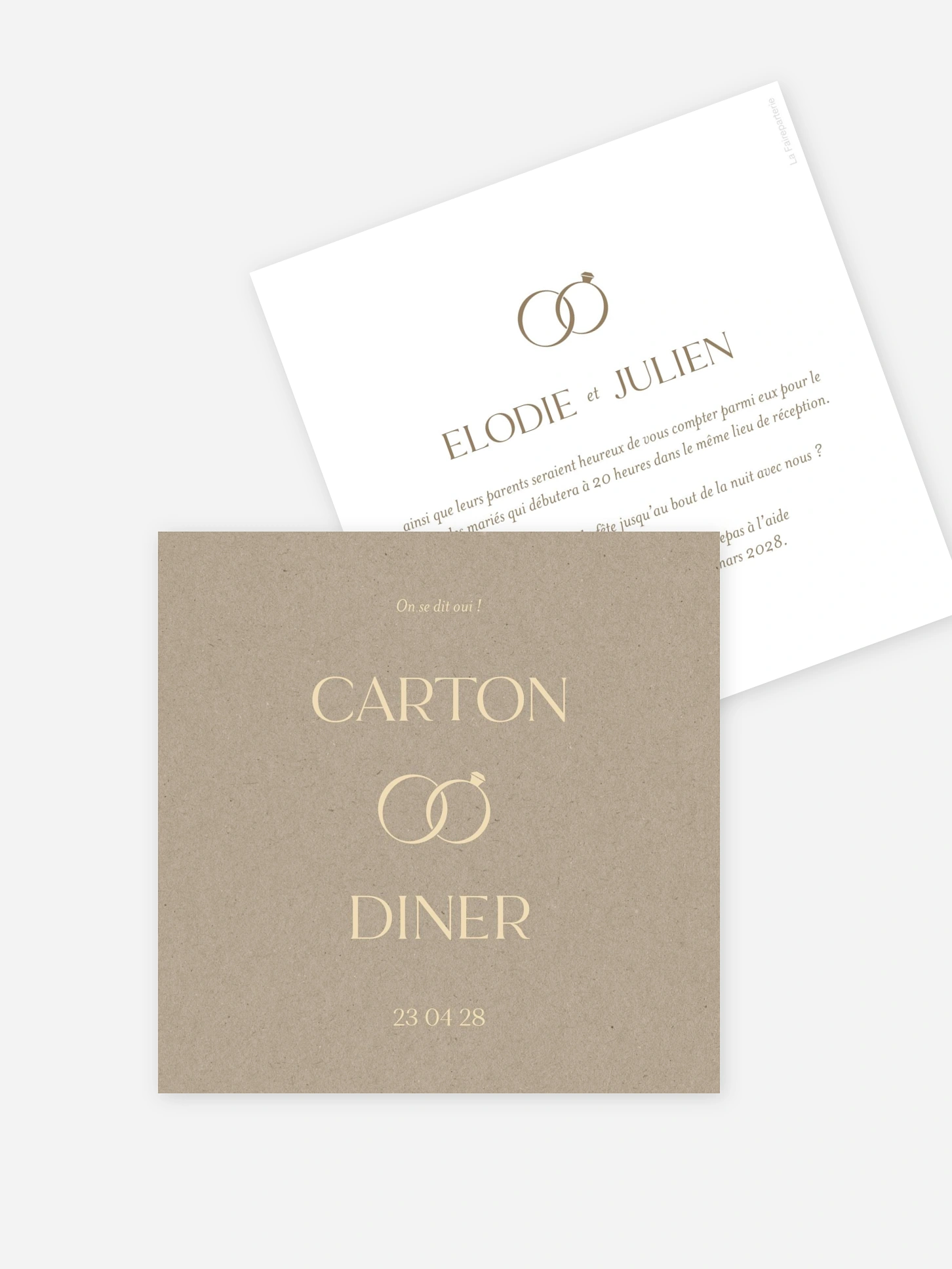 Carton d'invitation Romance classique