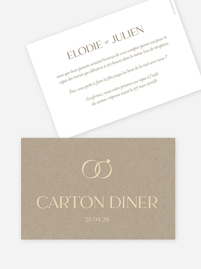 Carton d'invitation Romance classique
