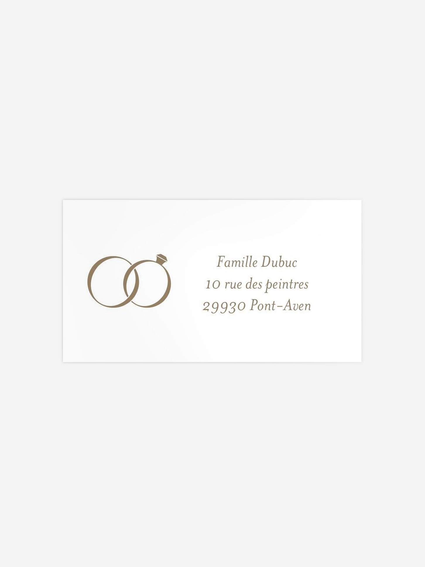 Étiquette destinataire mariage Romance classique