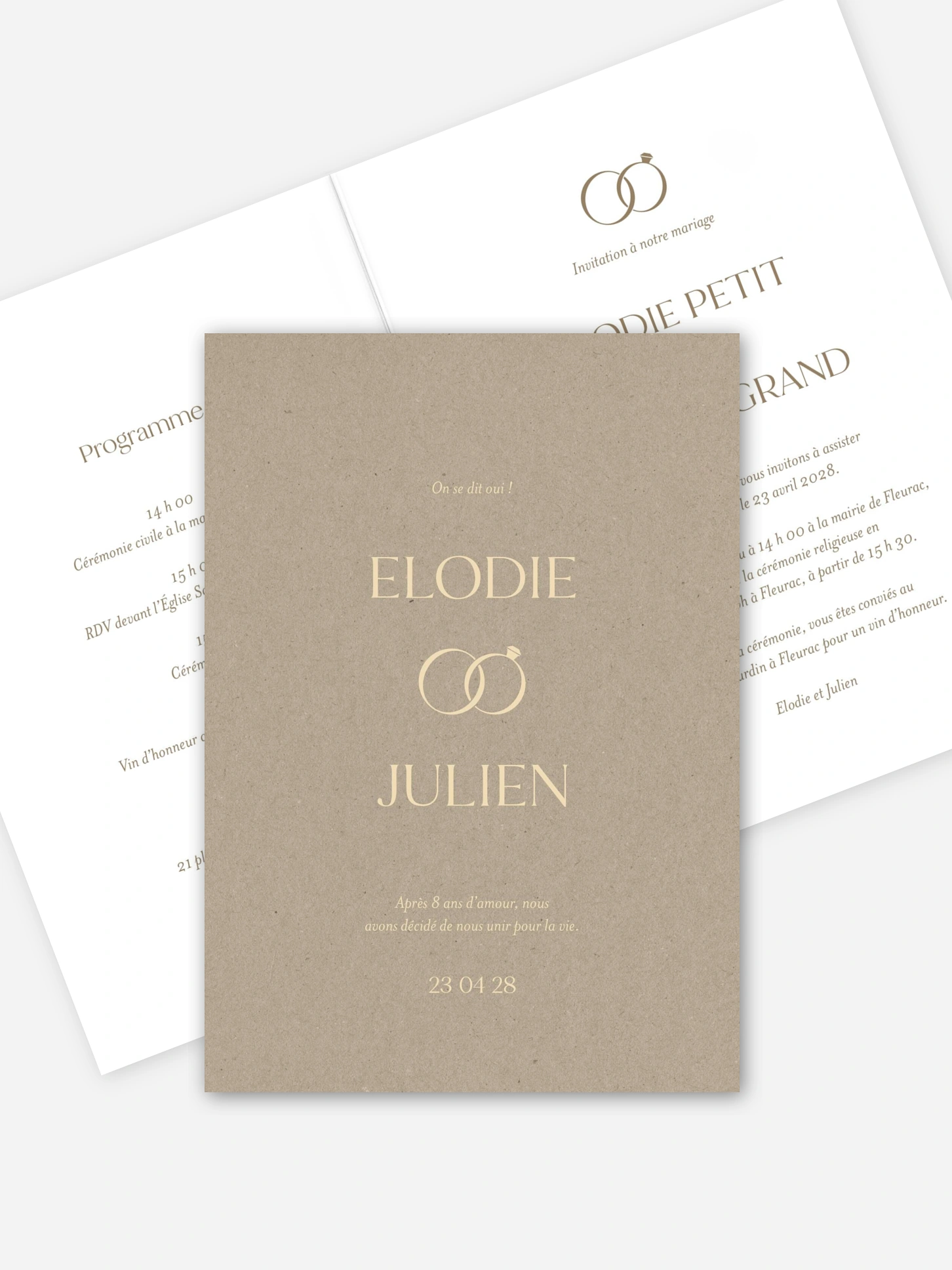Faire-part de mariage Romance classique
