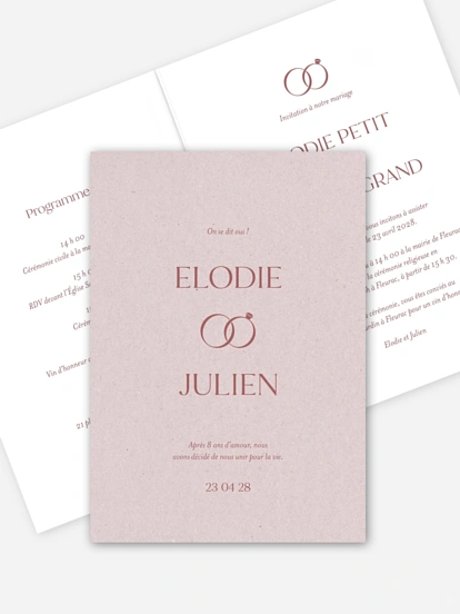 Faire-part de mariage Romance classique