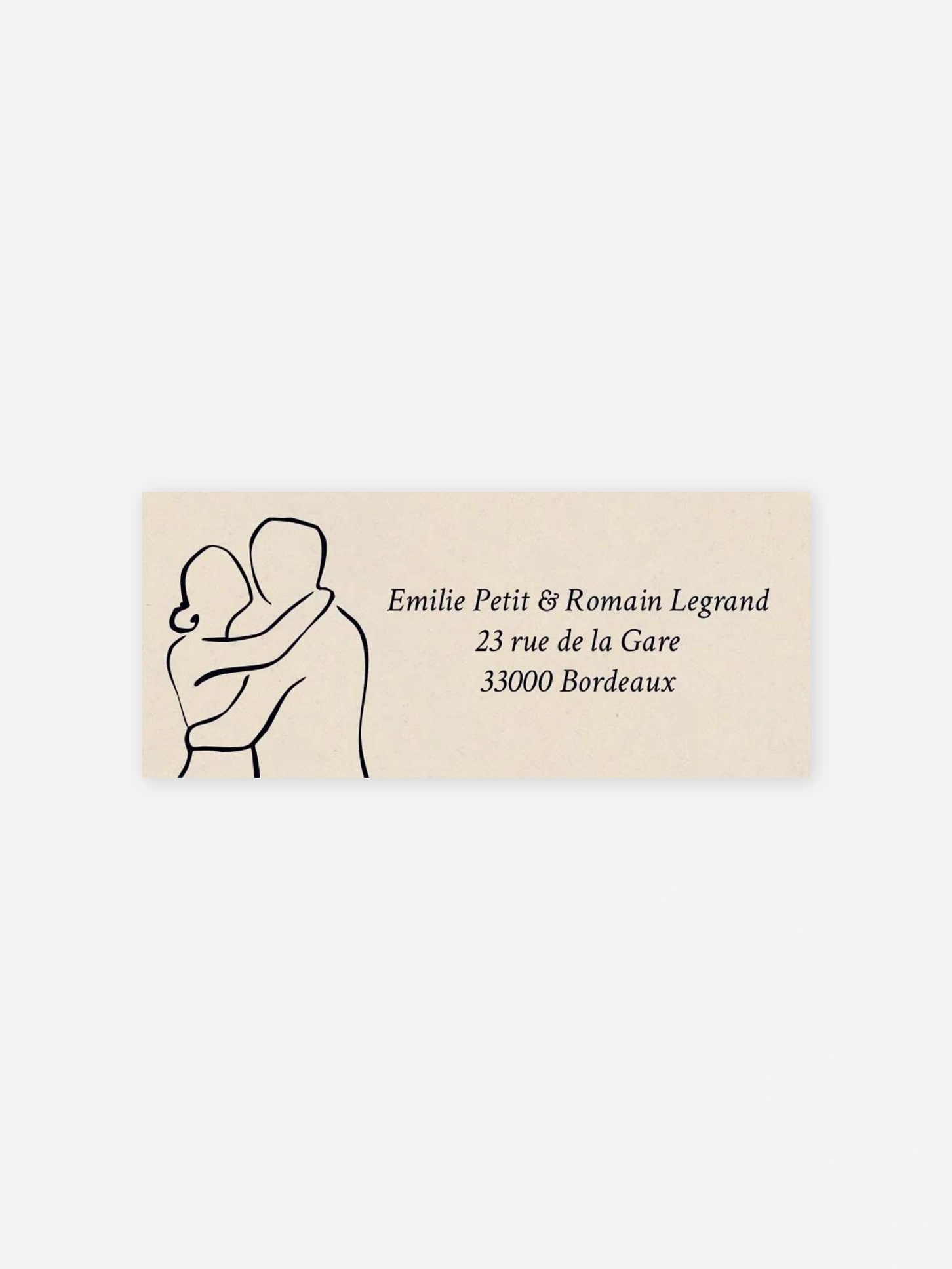 Étiquette expéditeur mariage Les amoureux