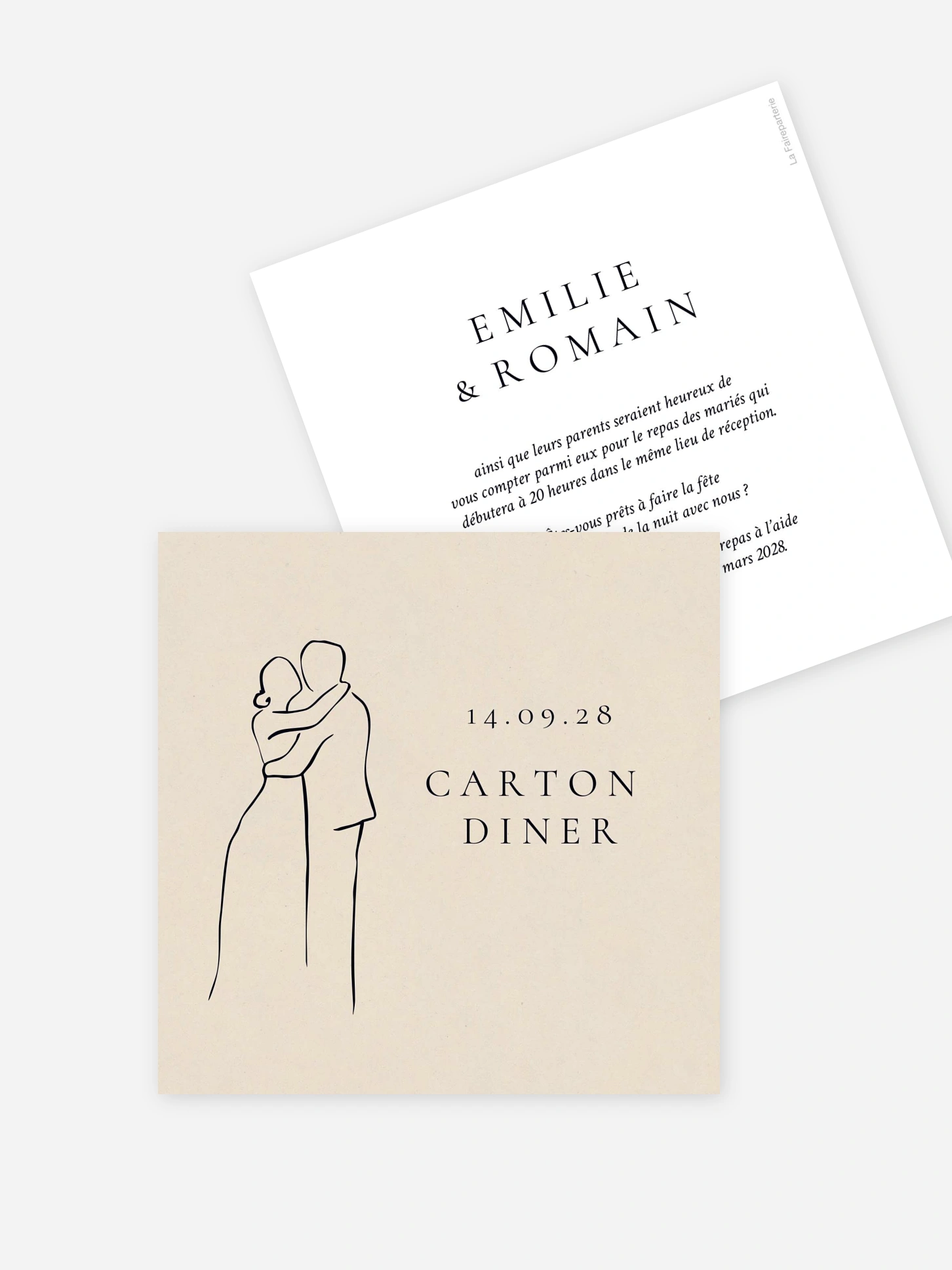 Carton d'invitation Les amoureux