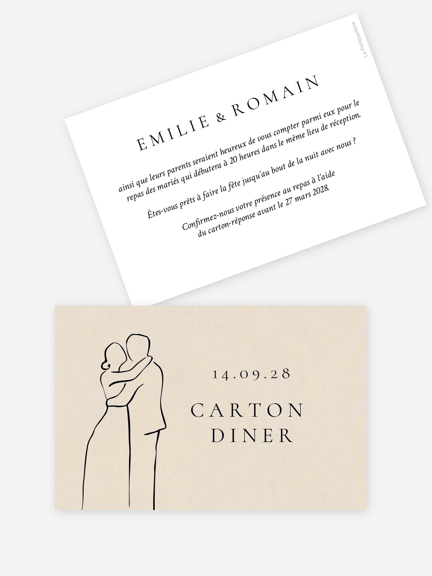 Carton d'invitation Les amoureux