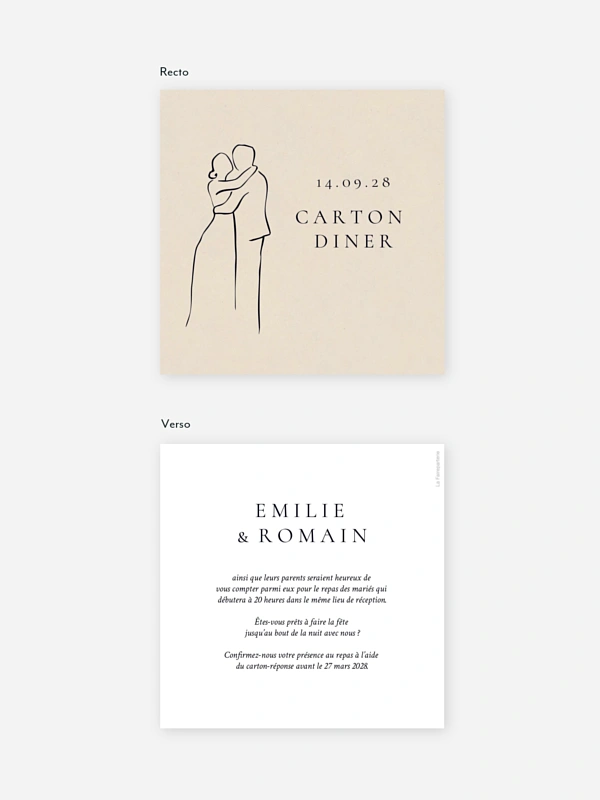 Carton d'invitation Les amoureux