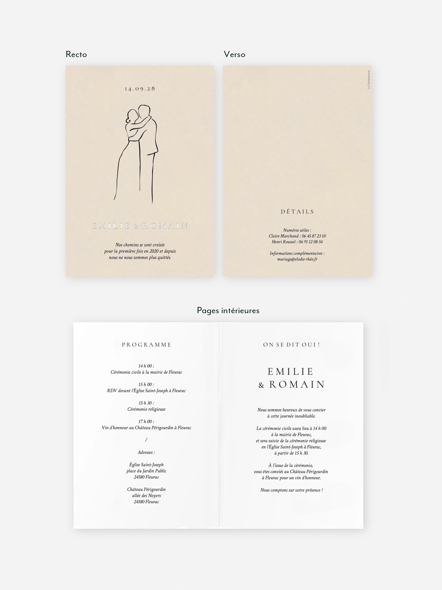 Faire-part de mariage Les amoureux