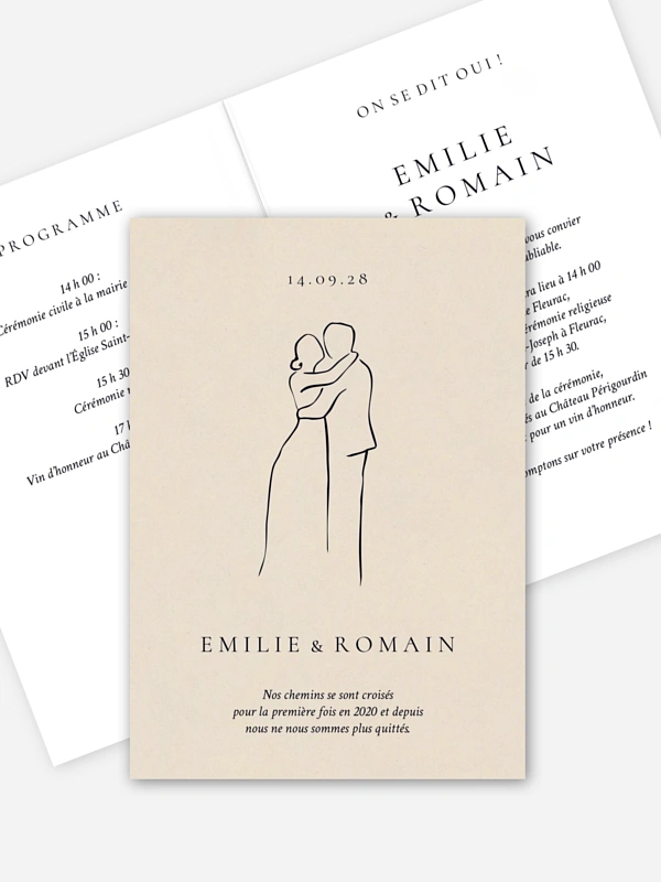 Faire-part de mariage Les amoureux