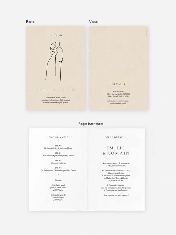 Faire-part de mariage Les amoureux