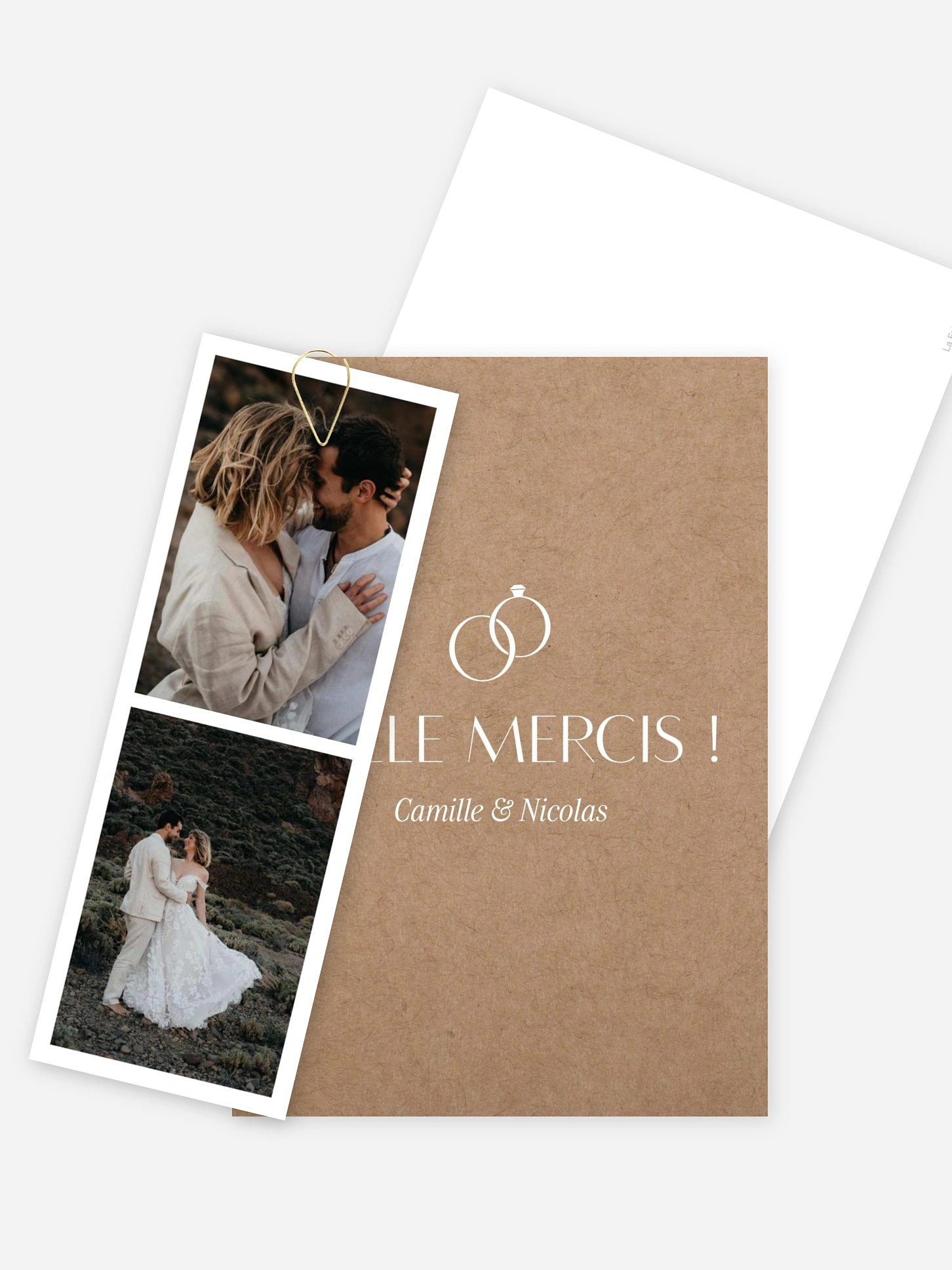 Carte de remerciements Merci mille fois