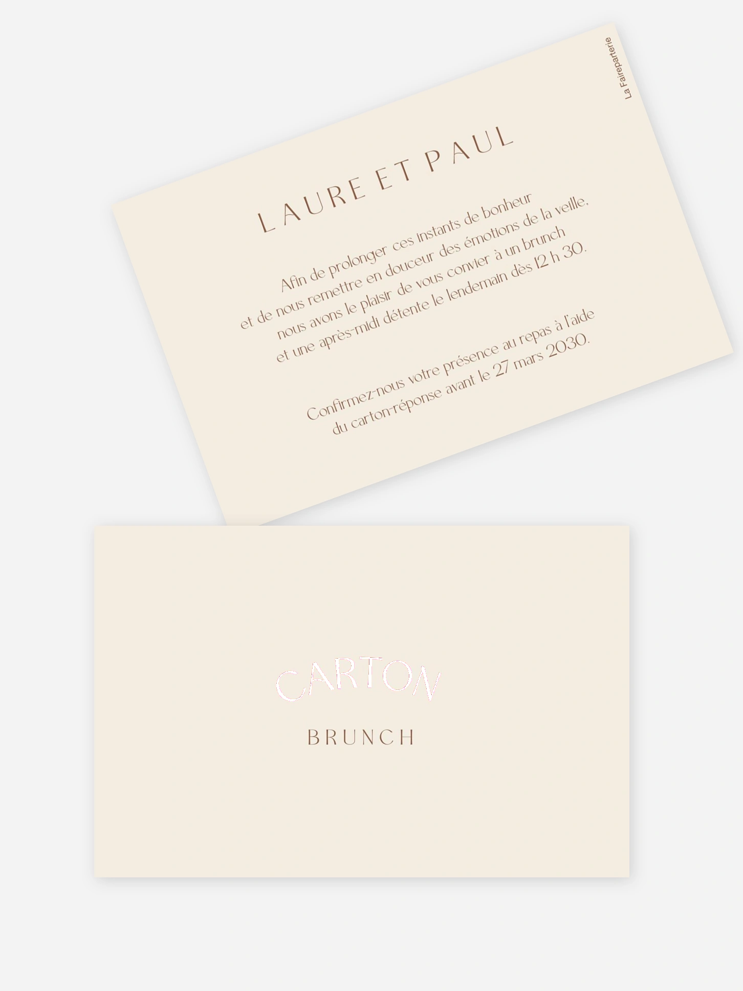 Carte brunch Éclat d'Amour