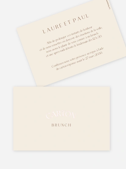 Carte brunch Éclat d'Amour