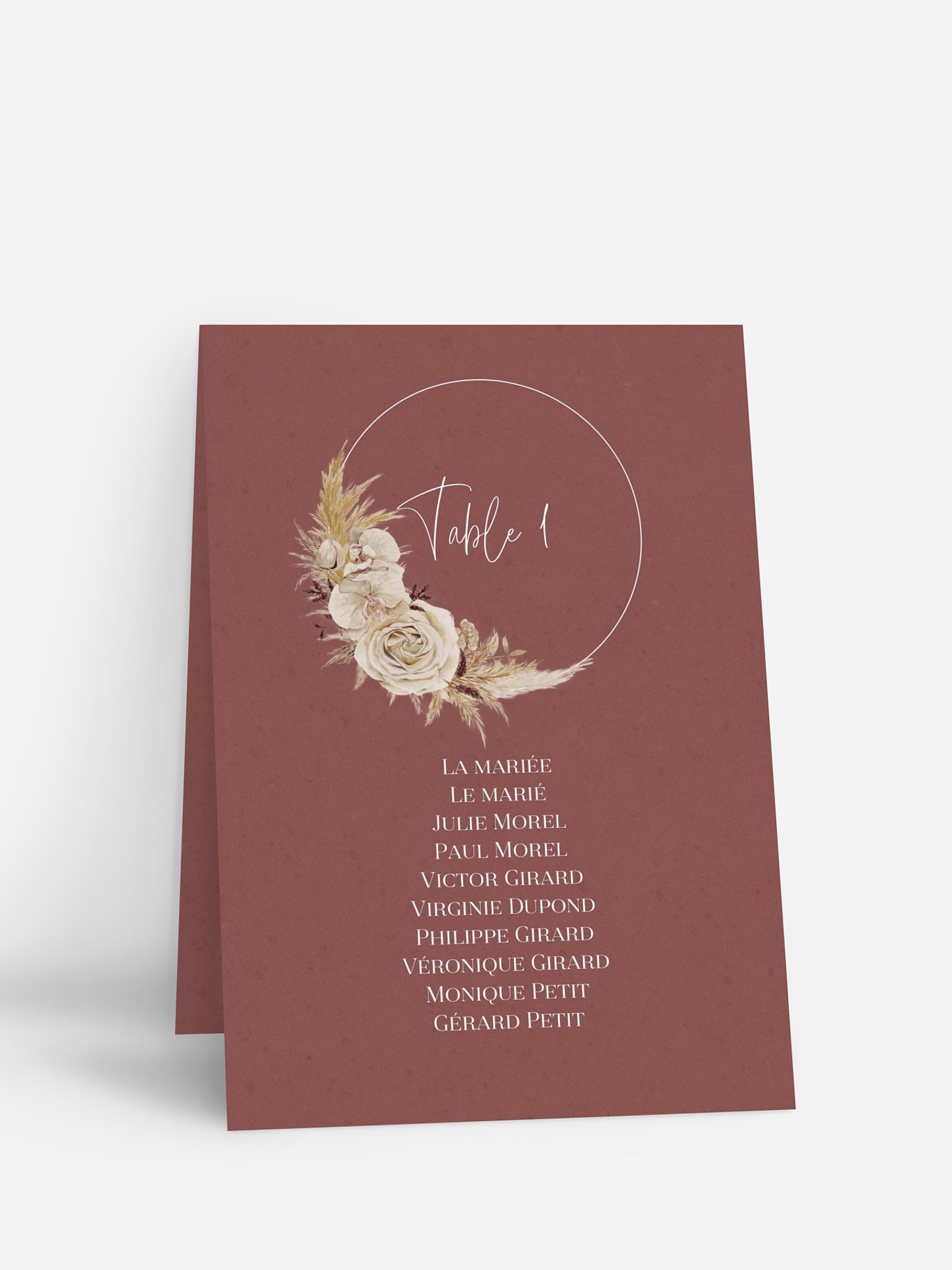 Nom de table mariage Terracotta Lovers