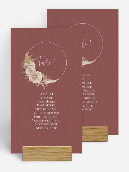 Nom de table mariage Terracotta Lovers