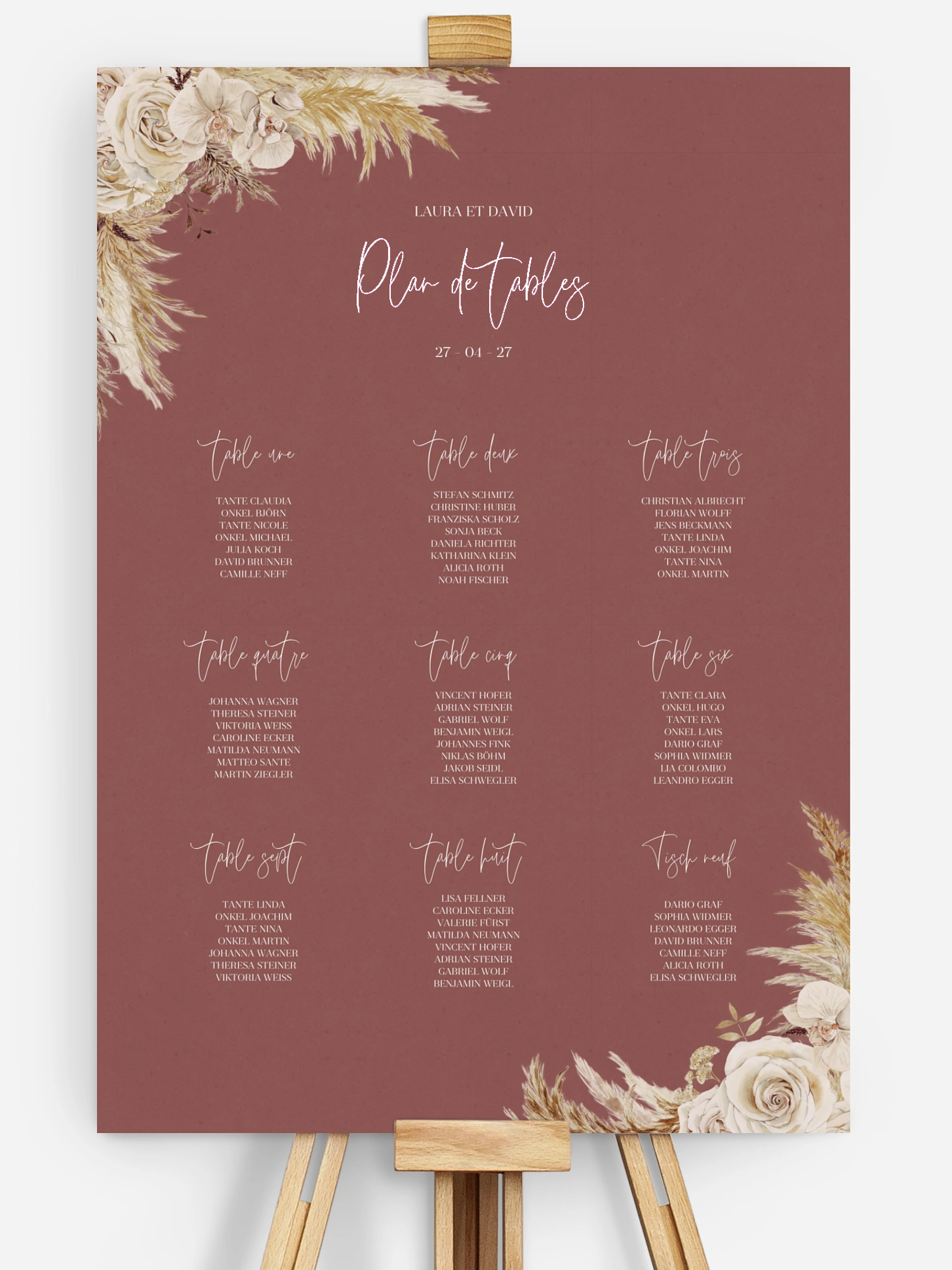 Poster plan de table mariage Terracotta Lovers