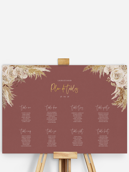 Poster plan de table mariage Terracotta Lovers