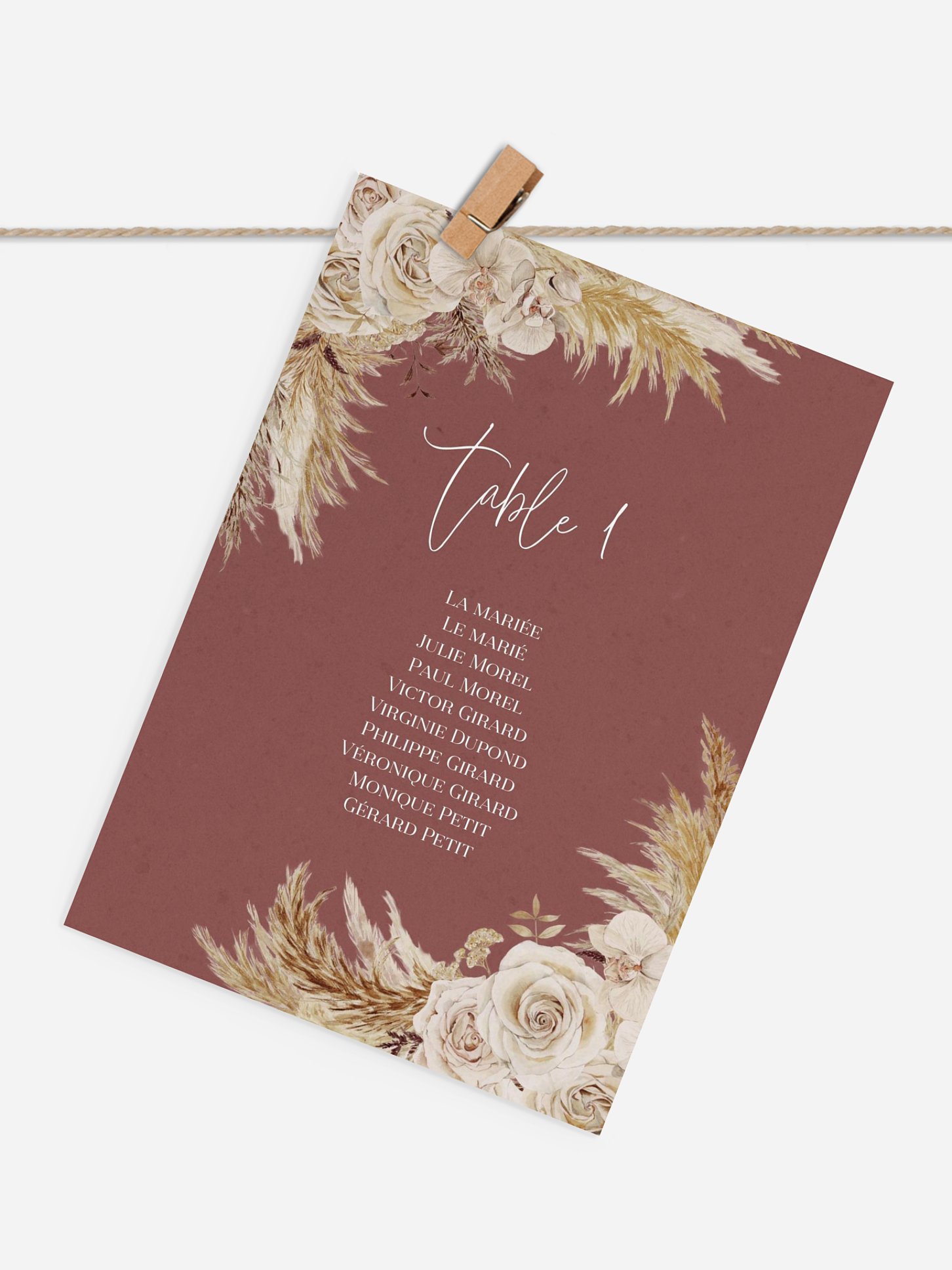 Cartons plan de table mariage Terracotta Lovers
