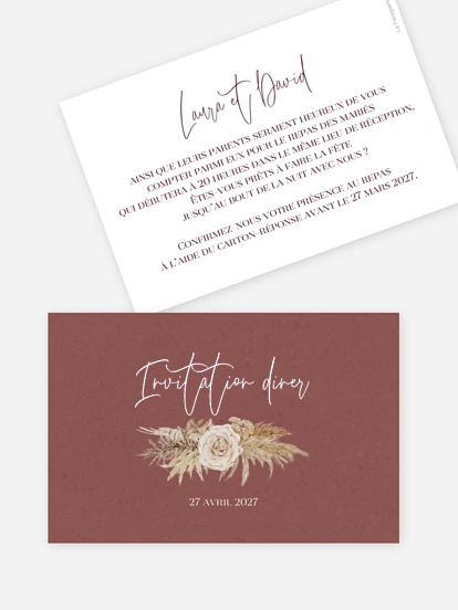 Carton d'invitation Terracotta Lovers