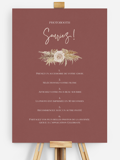 Affiche photobooth mariage Terracotta Lovers