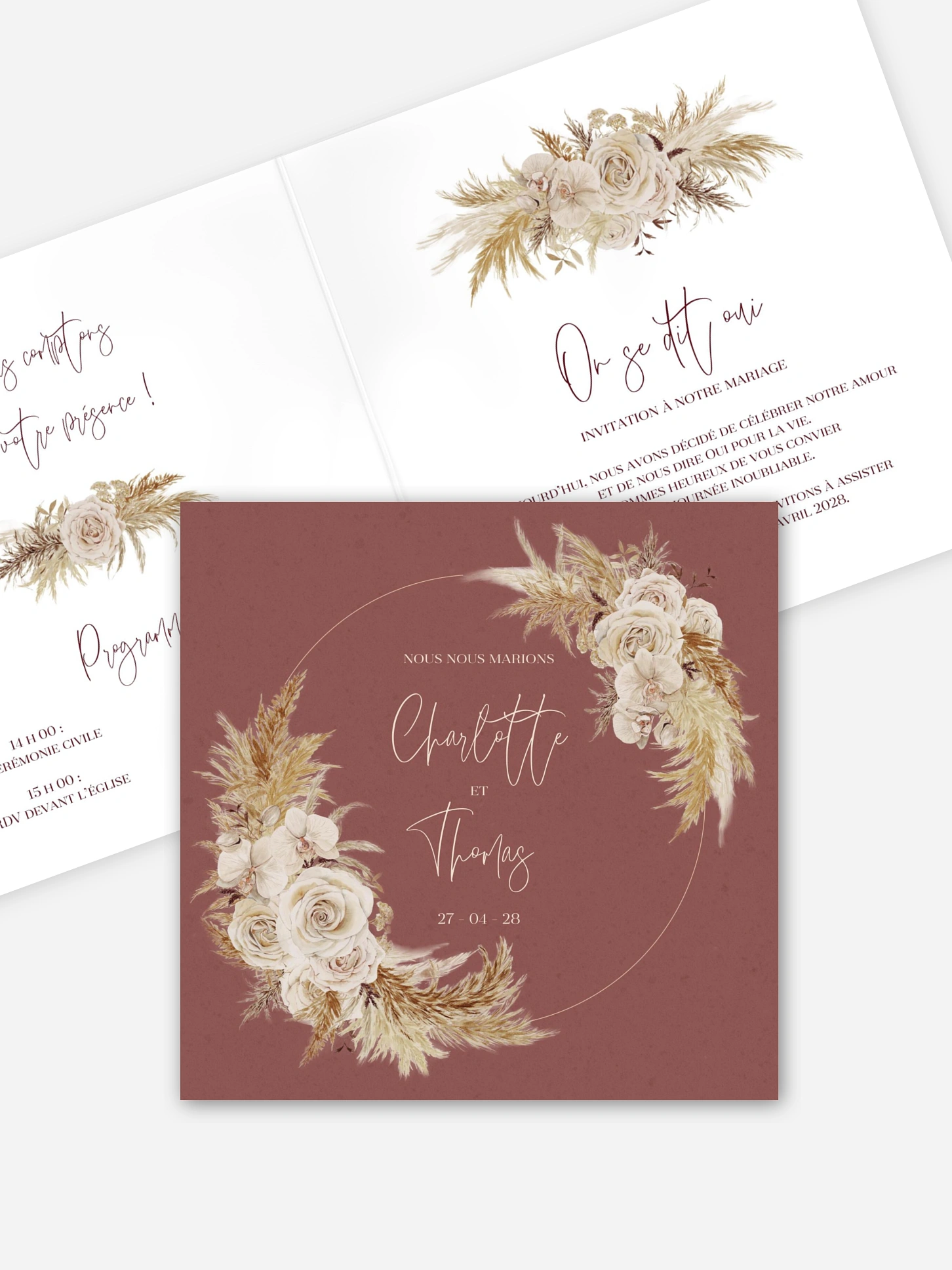 Faire-part de mariage Terracotta Lovers