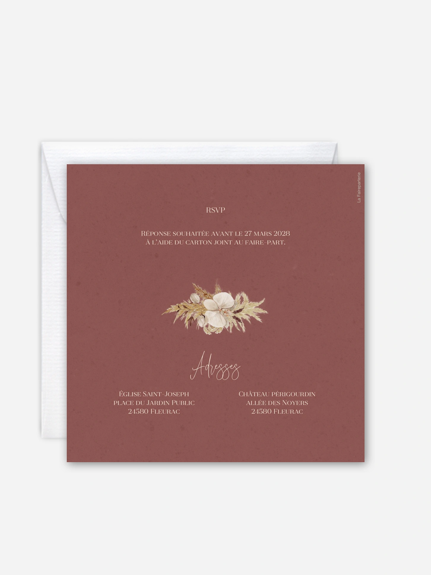 Faire-part de mariage Terracotta Lovers