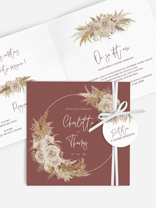 Faire-part de mariage Terracotta Lovers