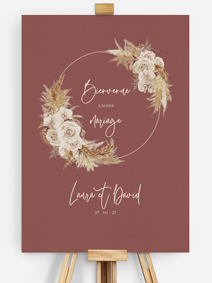 Poster bienvenue mariage Terracotta Lovers